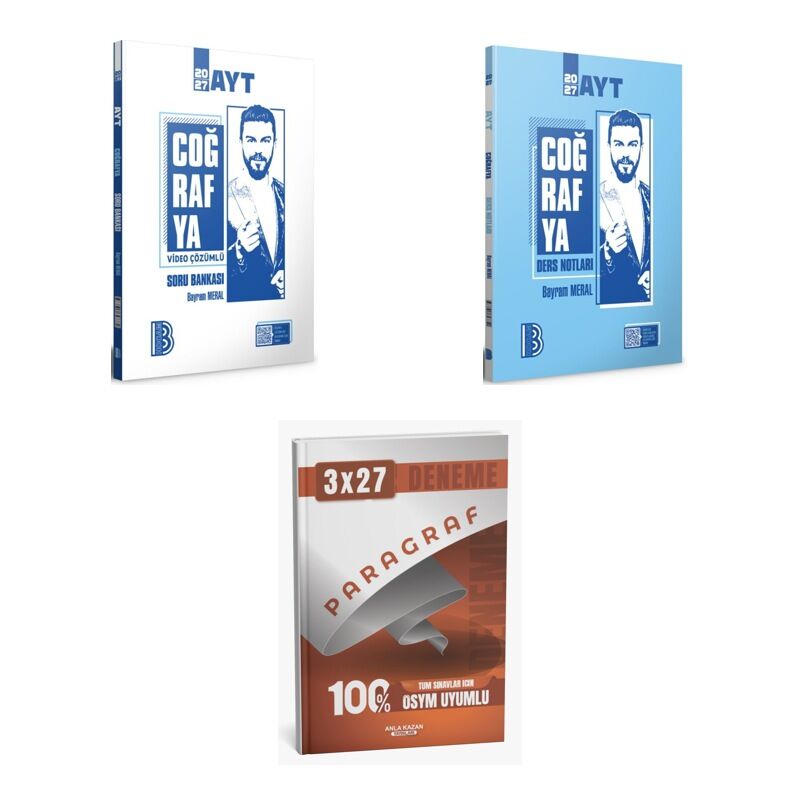 2027 Benim Hocam AYT Coğrafya Soru + Konu + anla kazan paragraf deneme 3'lü Set