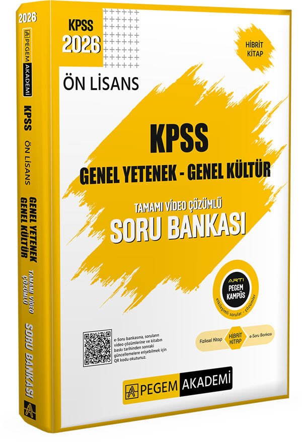Pegem 2026 KPSS Ön Lisans Soru Bankası Çözümlü Tek Kitap Pegem Yayınları